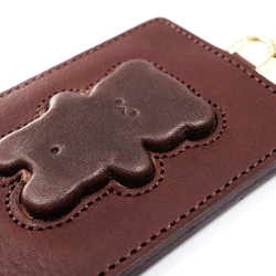 くまちゃんブラウニーパスケース（本革製）／お菓子な革小物 9枚目の画像