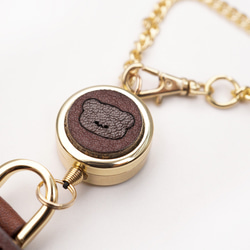 くまちゃんブラウニーパスケース（本革製）／お菓子な革小物 11枚目の画像