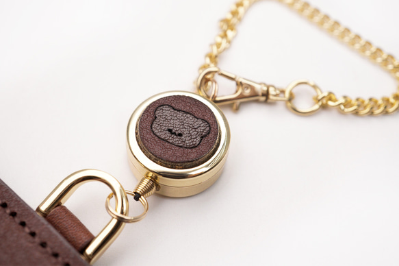 くまちゃんブラウニーパスケース（本革製）／お菓子な革小物 11枚目の画像