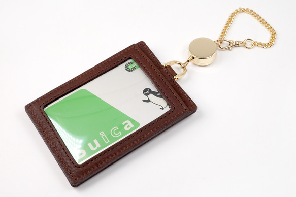 くまちゃんブラウニーパスケース（本革製）／お菓子な革小物 14枚目の画像