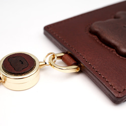 くまちゃんブラウニーパスケース（本革製）／お菓子な革小物 12枚目の画像