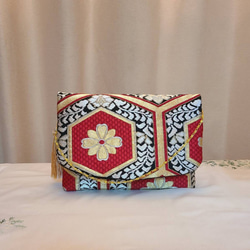 Creema限定♡母の日】和風秋もみじ模様シルク着物帯のハンドメイド