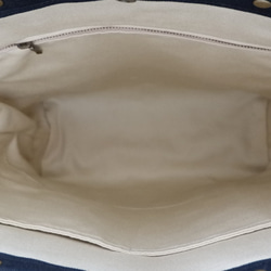 A4縦型トート/革持ち手◇生成り 4枚目の画像