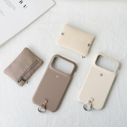 バイカラー ミニポーチ iphone 17 16 15 ケース Galaxy s25 スマホショルダー 小銭入れ リング 3枚目の画像