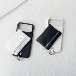 バイカラー ミニポーチ iphone 17 16 15 ケース Galaxy s25 スマホショルダー 小銭入れ リング 5枚目の画像