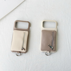 バイカラー ミニポーチ iphone 17 16 15 ケース Galaxy s25 スマホショルダー 小銭入れ リング 9枚目の画像