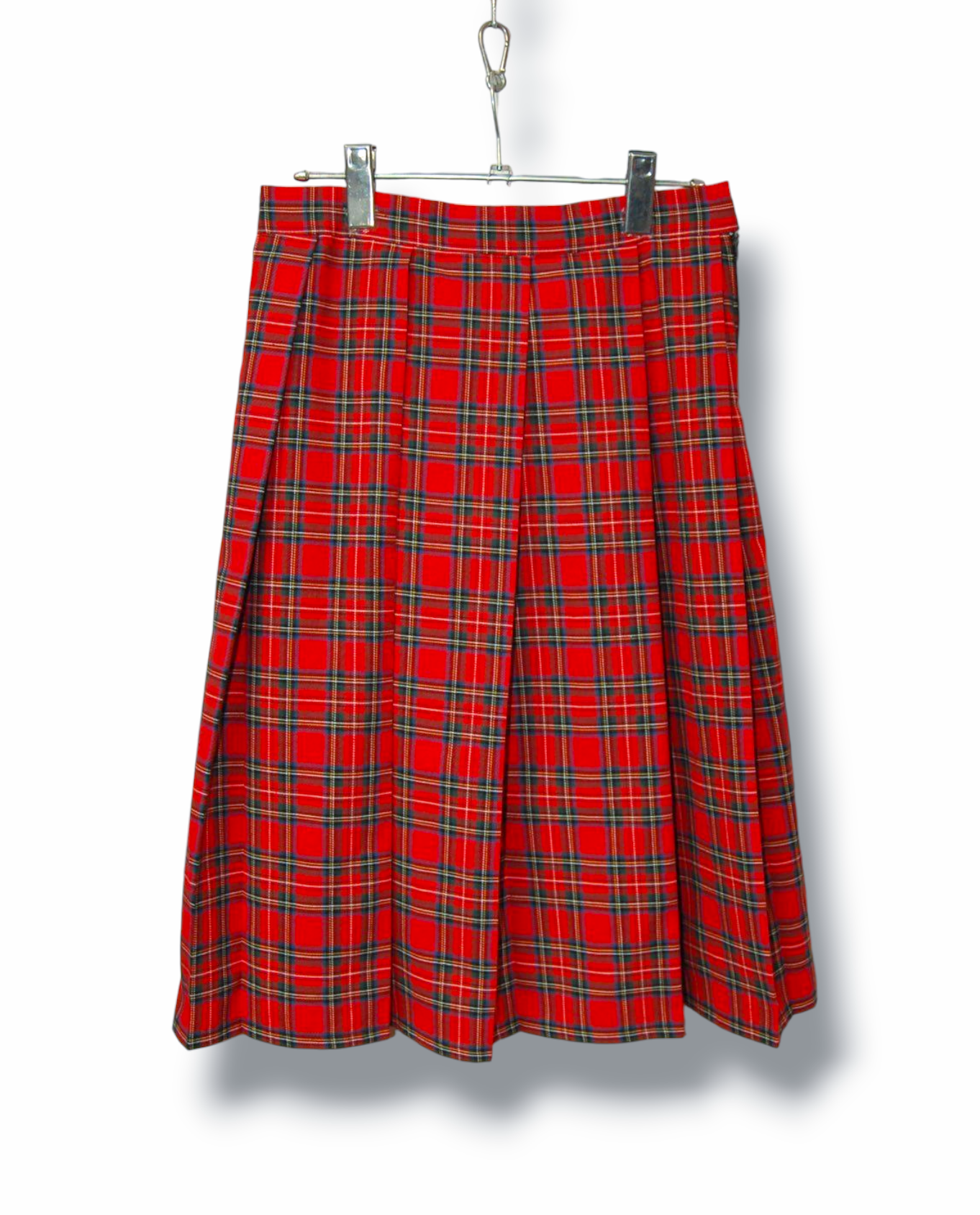 タータンチェックプリーツロングスカート:red