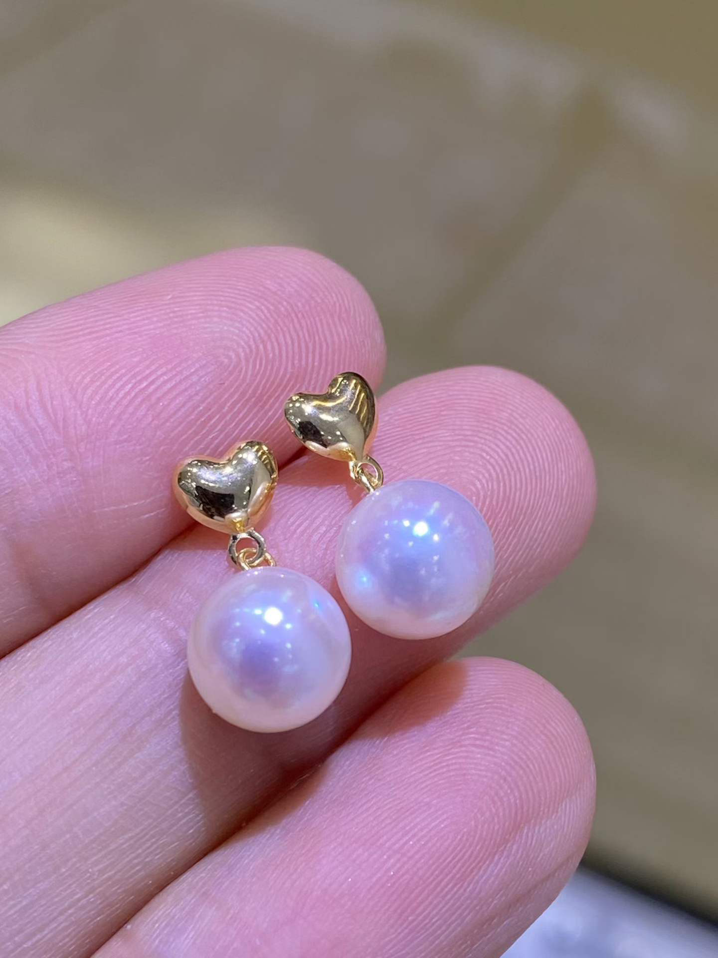 【高級】あこや真珠　ピアスk18 4801