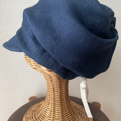 肌に優しい　デニムブルーのキャスケット 4枚目の画像