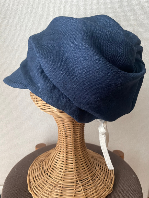 肌に優しい　デニムブルーのキャスケット 4枚目の画像