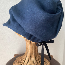 肌に優しい　デニムブルーのキャスケット 12枚目の画像