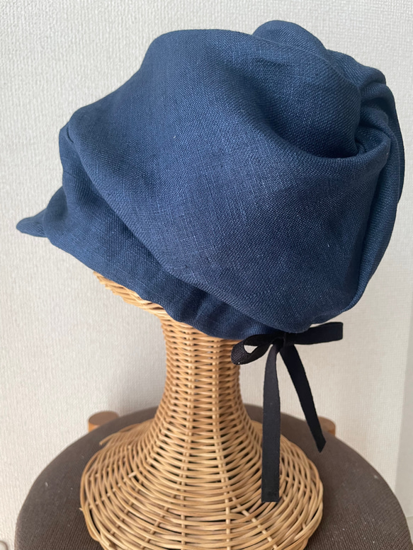 肌に優しい　デニムブルーのキャスケット 12枚目の画像