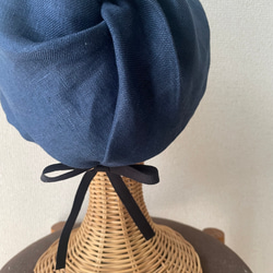 肌に優しい　デニムブルーのキャスケット 9枚目の画像