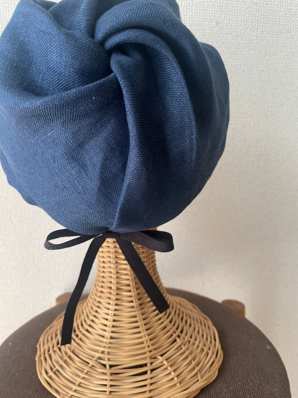 肌に優しい　デニムブルーのキャスケット 9枚目の画像