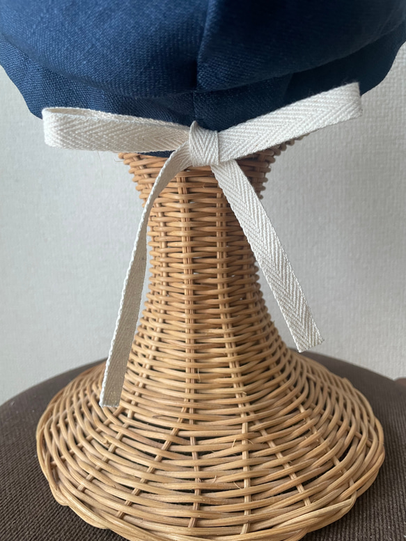 肌に優しい　デニムブルーのキャスケット 7枚目の画像