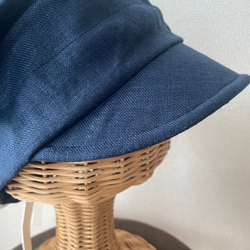 肌に優しい　デニムブルーのキャスケット 6枚目の画像