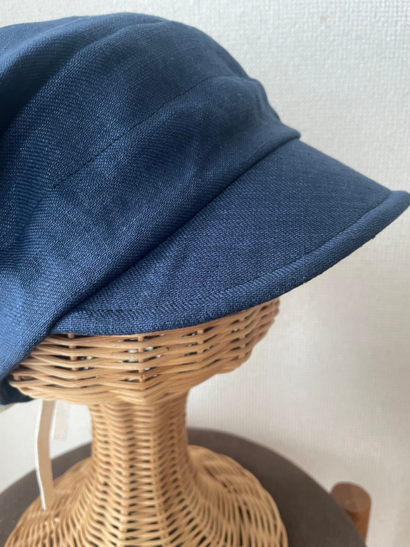 肌に優しい　デニムブルーのキャスケット 6枚目の画像