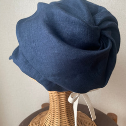 肌に優しい　デニムブルーのキャスケット 5枚目の画像