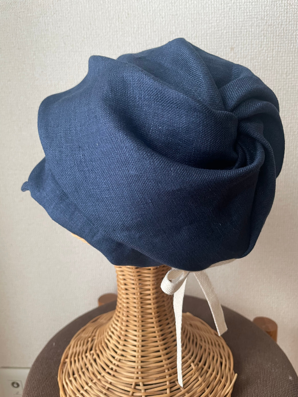 肌に優しい　デニムブルーのキャスケット 5枚目の画像