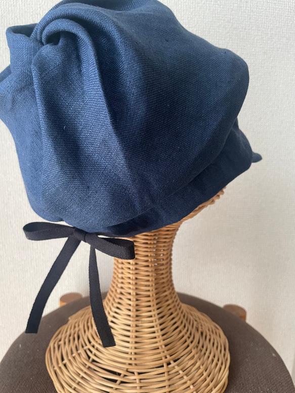 肌に優しい　デニムブルーのキャスケット 11枚目の画像