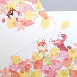 落ち葉と遊ぶ日。ポストカード 4枚目の画像