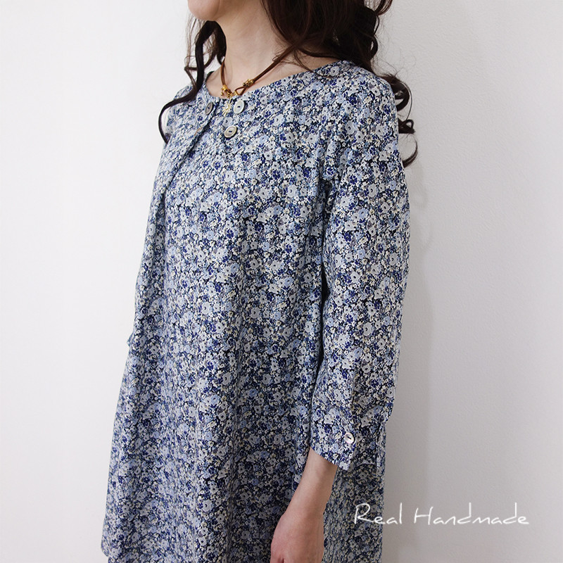 [予約販売] ブルームネイビー・バックスカラップのチュニックタックワンピース