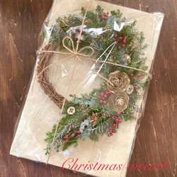 【お正月も飾れる】クリスマス＊ナチュラルグリーン＊ハーフリース 7枚目の画像