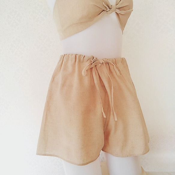 女性用トランクス　ペチパンツ　オーガニックコットン＆リネン　レディーストランクス　トランクスショーツ 3枚目の画像