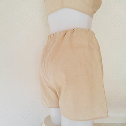 女性用トランクス　ペチパンツ　オーガニックコットン＆リネン　レディーストランクス　トランクスショーツ 4枚目の画像