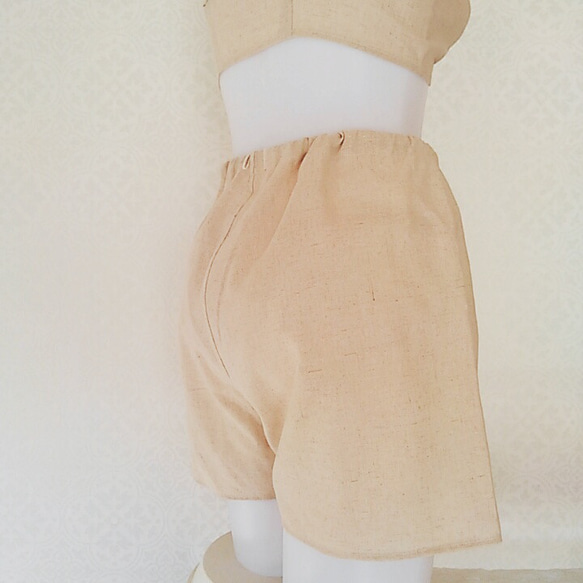 女性用トランクス　ペチパンツ　オーガニックコットン＆リネン　レディーストランクス　トランクスショーツ 4枚目の画像