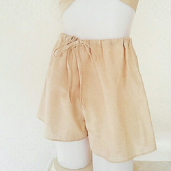 女性用トランクス　ペチパンツ　オーガニックコットン＆リネン　レディーストランクス　トランクスショーツ 1枚目の画像
