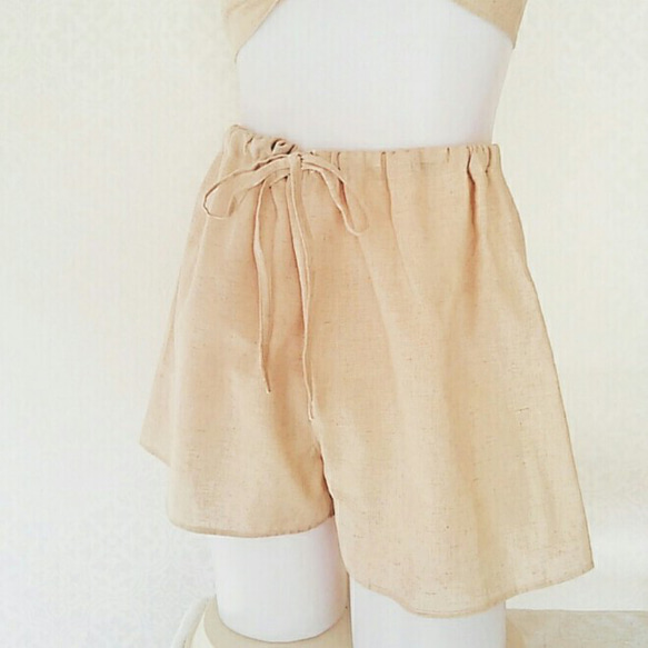 女性用トランクス　ペチパンツ　オーガニックコットン＆リネン　レディーストランクス　トランクスショーツ 1枚目の画像