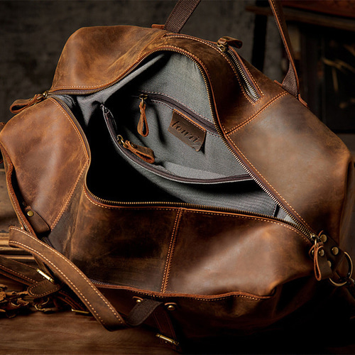 本革 レザーダッフルバッグ ボストンバッグ 19インチ 牛革 大容量 軽量