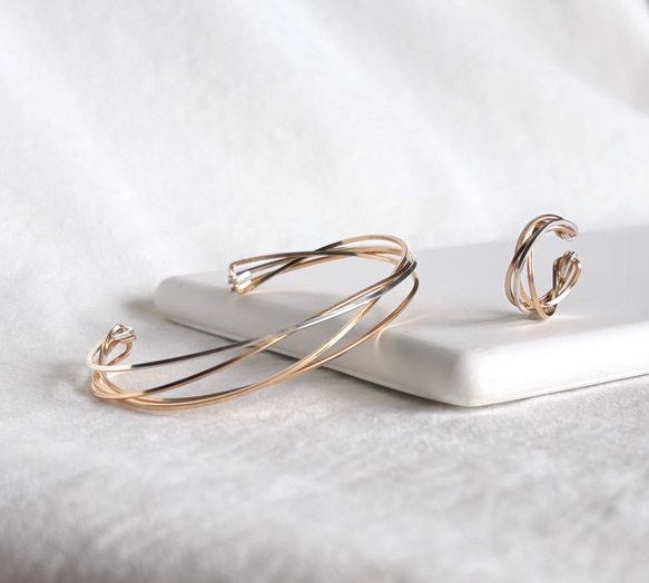 【期間限定】【秋の福袋 No.2】diagonal イヤーカフ&バングル　セット 1枚目の画像