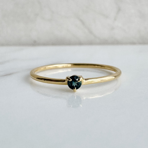 インディゴライトトルマリンリング・ラウンドカット・プレーンタイプ