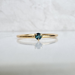 インディゴライトトルマリンリング・ラウンドカット・プレーンタイプ