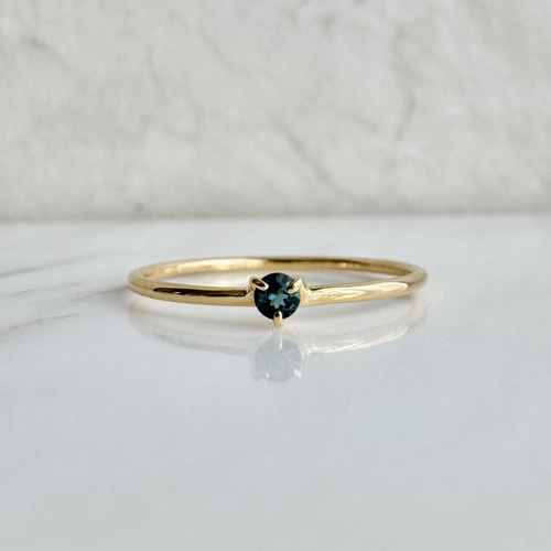 ✨インディゴライト トルマリン K10 リング✨ インディゴライト（ブルー）トルマリンとK10のピンキーリング | iichi