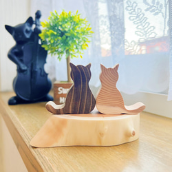 ねこ様オーダー品　木製パーティション　幅45cm 完成品 猫 置物 木製 1匹 バラ売り 天然 インテリア オブジェ ナチュラル