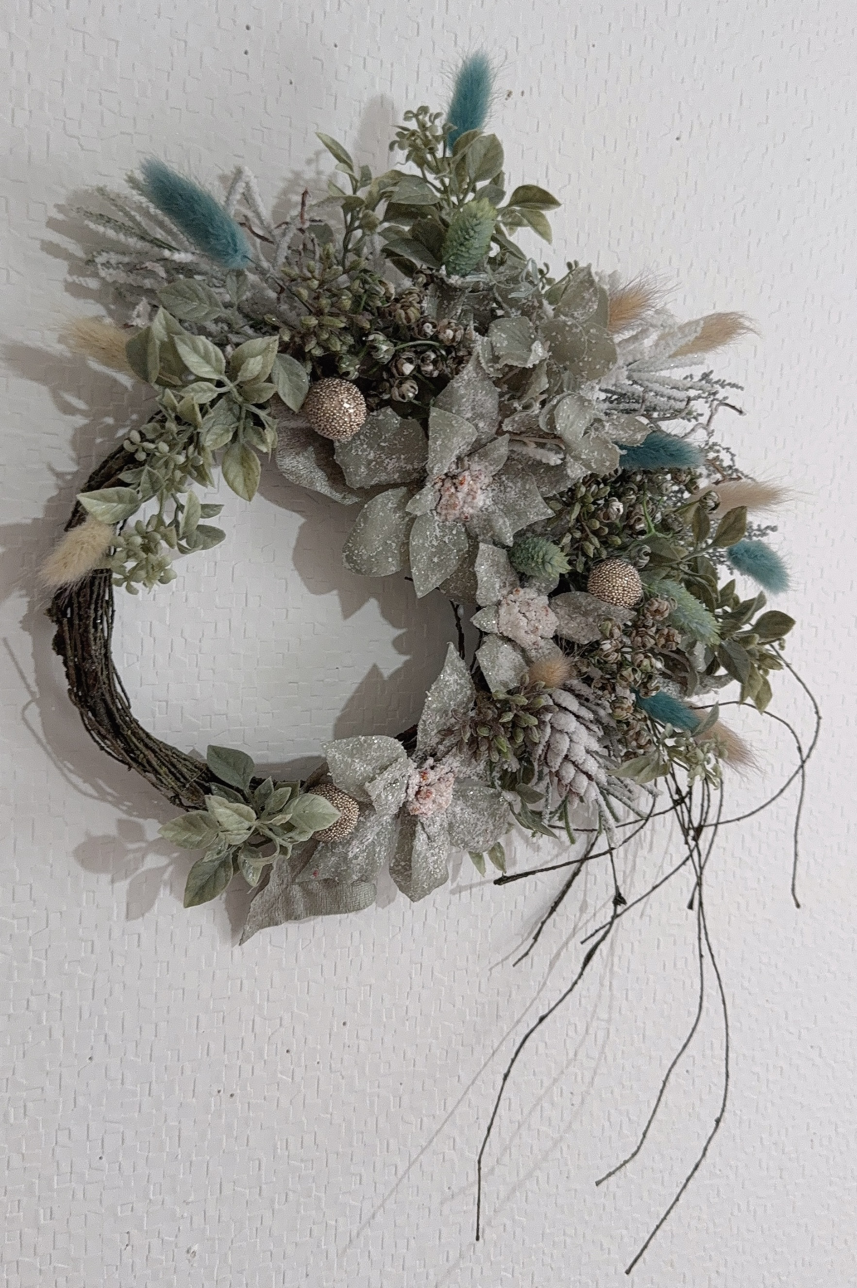 ❤️SALE❤️グリーンポインセチアクリスマスリースアレンジ