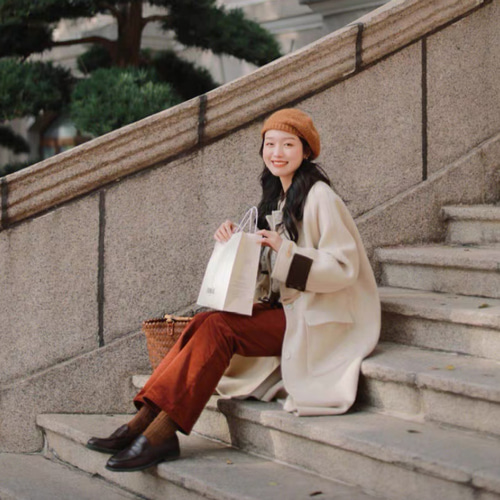 残1点即納廃版のためSale‼️】綺麗め色キャメルウール混 エレガント