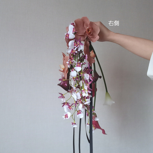 再販♡バレエコアのバレリーナブーケ テラコッタの胡蝶蘭 リボン