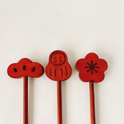 七五三　木製　アンティークウッドステック3本セット　七五三撮影　七五三参り　千歳飴　撮影小物　753  お正月　年賀状 19枚目の画像