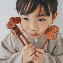 七五三　木製　アンティークウッドステック3本セット　七五三撮影　七五三参り　千歳飴　撮影小物　753  お正月　年賀状 17枚目の画像