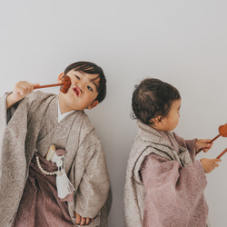 七五三　木製　アンティークウッドステック3本セット　七五三撮影　七五三参り　千歳飴　撮影小物　753  お正月　年賀状 13枚目の画像