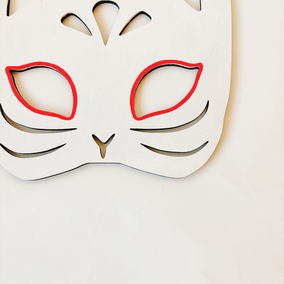 【単品販売　木製　七五三　wood mask お面　狐　兎】　千歳飴　七五三撮影　七五三参り　おうちスタジオ 15枚目の画像