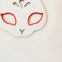 【単品販売　木製　七五三　wood mask お面　狐　兎】　千歳飴　七五三撮影　七五三参り　おうちスタジオ 16枚目の画像