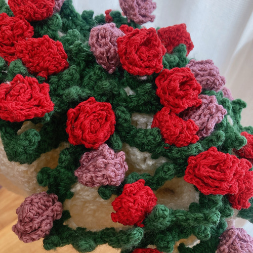 花束ブランケット ブーケブランケット ハンドメイド バラ 直径約90cm