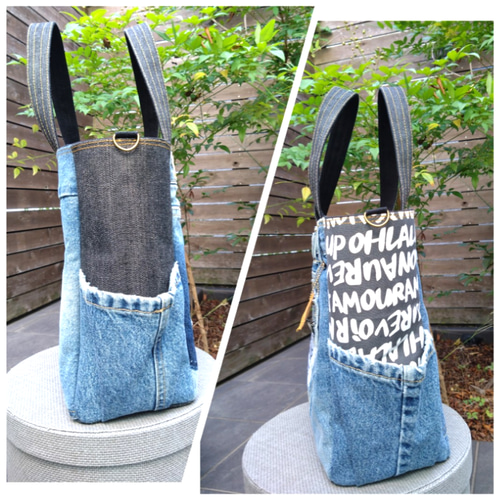 専用❗772【DENIM✖️サイドポケットBIG Tote⚮̈】デニムリメイク