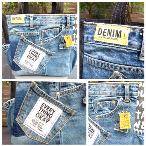 専用❗772【DENIM✖️サイドポケットBIG Tote⚮̈】デニムリメイク
