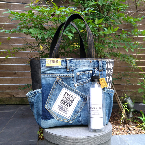 専用❗772【DENIM✖️サイドポケットBIG Tote⚮̈】デニムリメイク